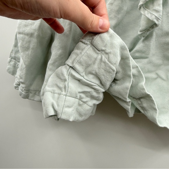 Thakoon Mint Green Romper Women's Size 0 Linen Blend Tie Front Elastic Waist‎ - Picture 5 of 11